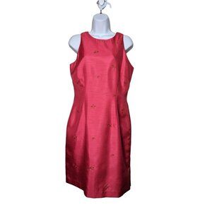 Dawn Joy Women's Pink Sleeveless dress floral bead detail Size7/8 (NWT)